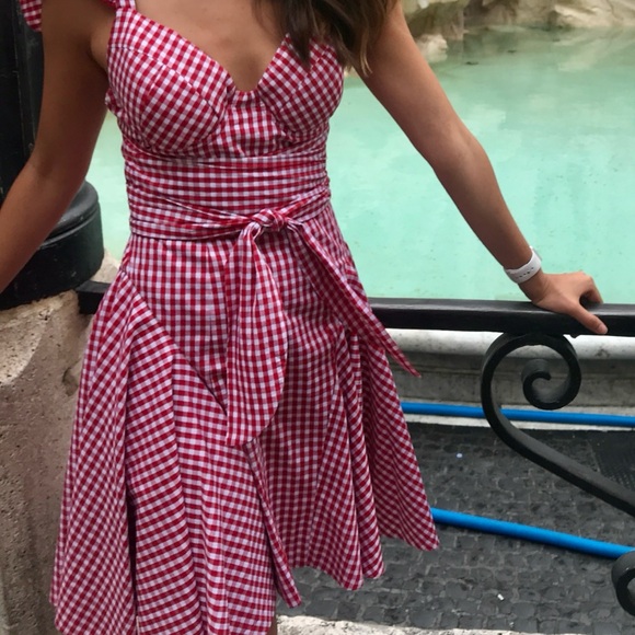 Petersyn Red Gingham Mini Dress - Picture 2 of 3
